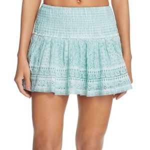 Surf Gypsy Blue Washed Eyelet Mini Skirt